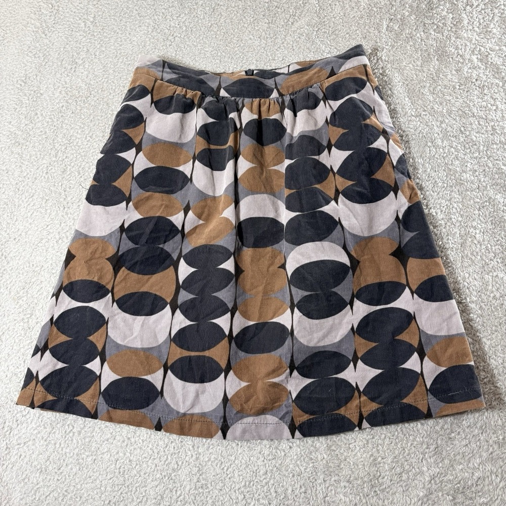 Boden‎ Corduroy Skirt Womens Multicolor Sz 6L Retro Geometric A Line 100% Cotton - Picture 10 of 10